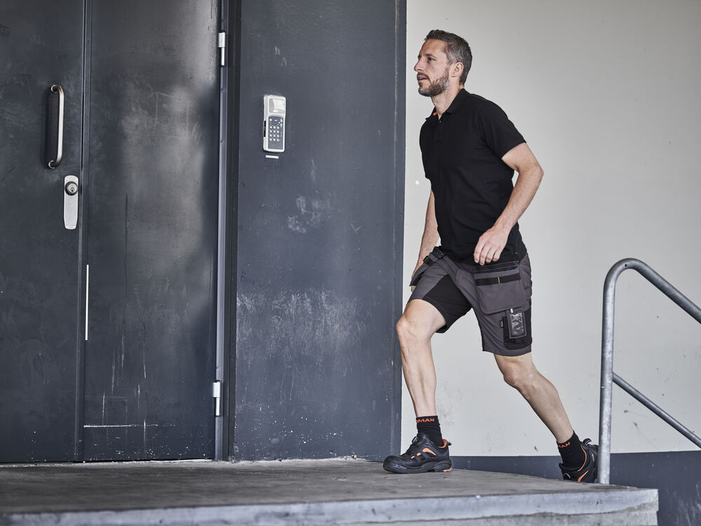 2196 Hantverksshorts Stretch Mörkgrå/Svart