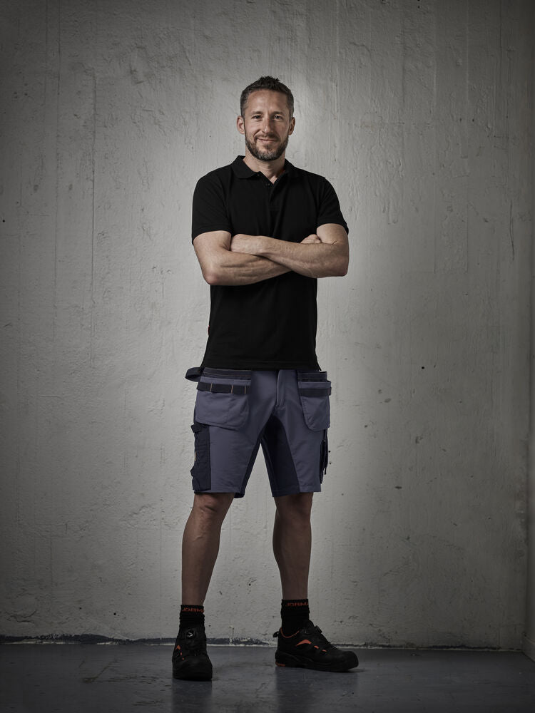 2196 Hantverksshorts Stretch Mörkgrå/Svart