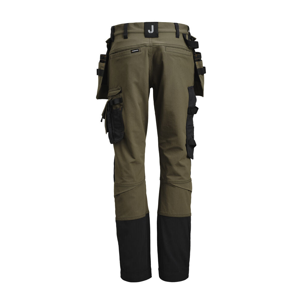 2391 Hantverksbyxa Stretch Oliv/Svart