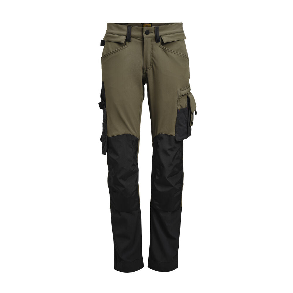 2391 Hantverksbyxa Stretch Oliv/Svart
