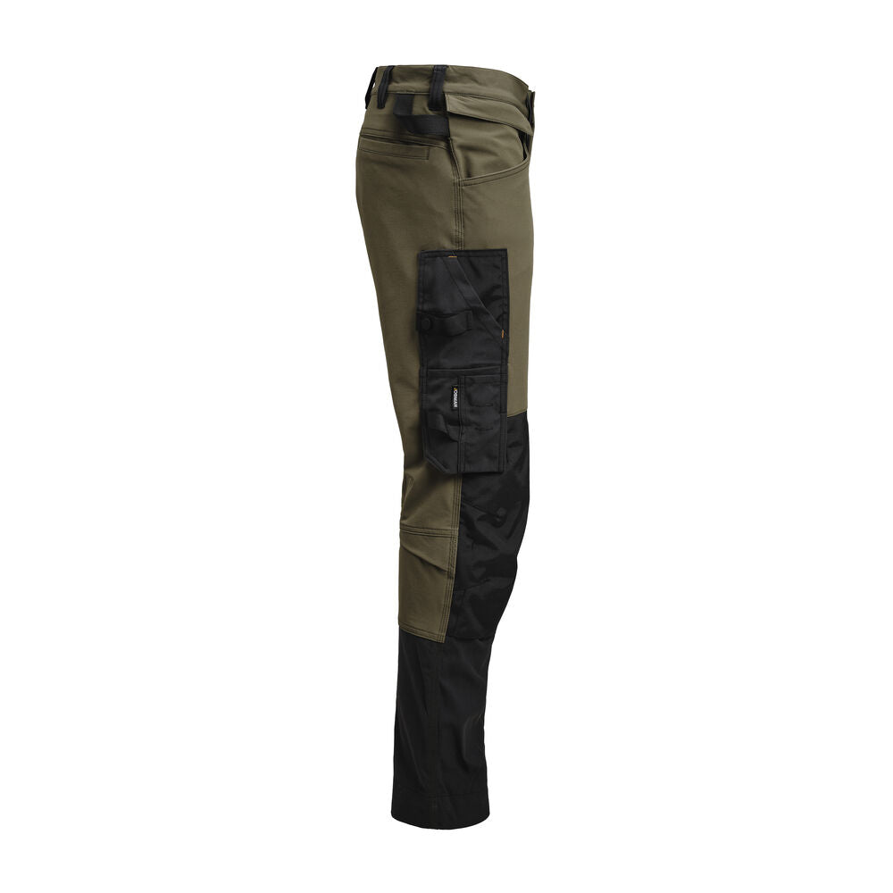 2391 Hantverksbyxa Stretch Oliv/Svart