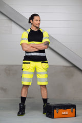 2296 Hantverksshorts Stretch Varsel Gul